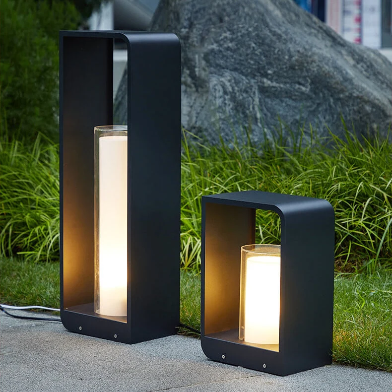 Led tuinlamp voor buiten – vierkante moderne buitenlamp met warm licht | Sansoti