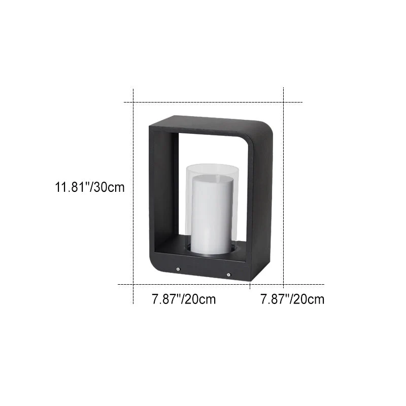 Led tuinlamp voor buiten – vierkante moderne buitenlamp met warm licht | Sansoti