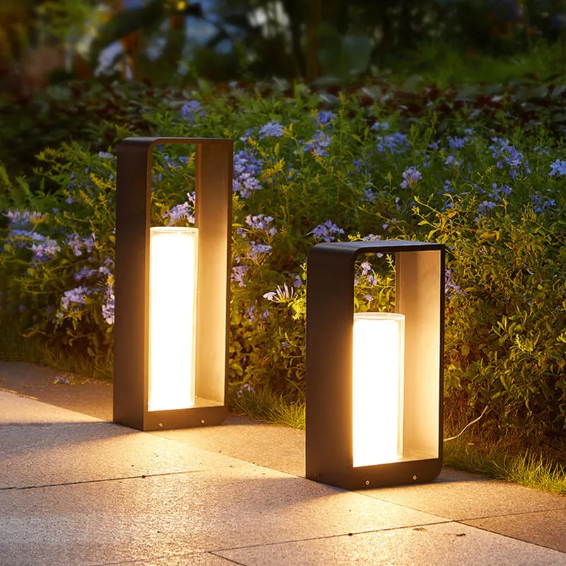 Led tuinlamp voor buiten – vierkante moderne buitenlamp met warm licht | Sansoti