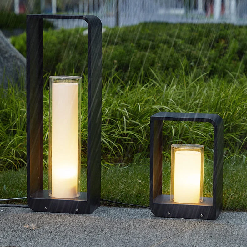 Led tuinlamp voor buiten – vierkante moderne buitenlamp met warm licht | Sansoti