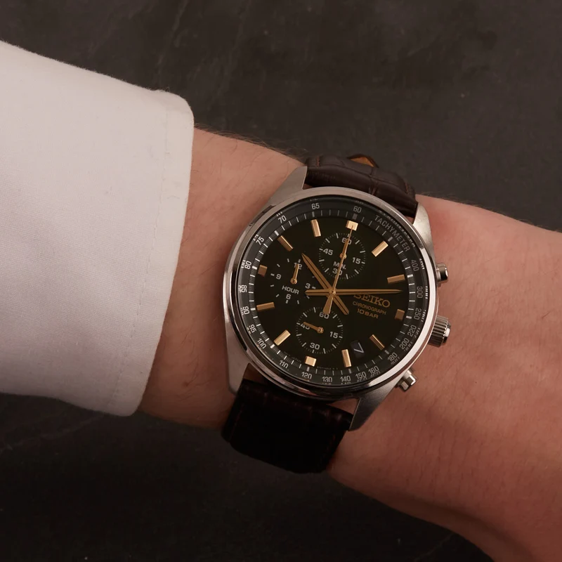 Seiko Chronograph herren Uhr Braun SSB385P1