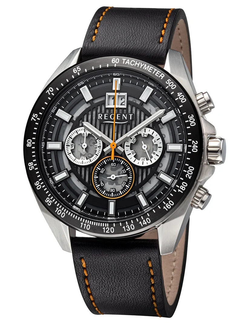 Regent 11110943 Herrenuhr Chronograph • Mineralglas • Edelstahlgehäuse