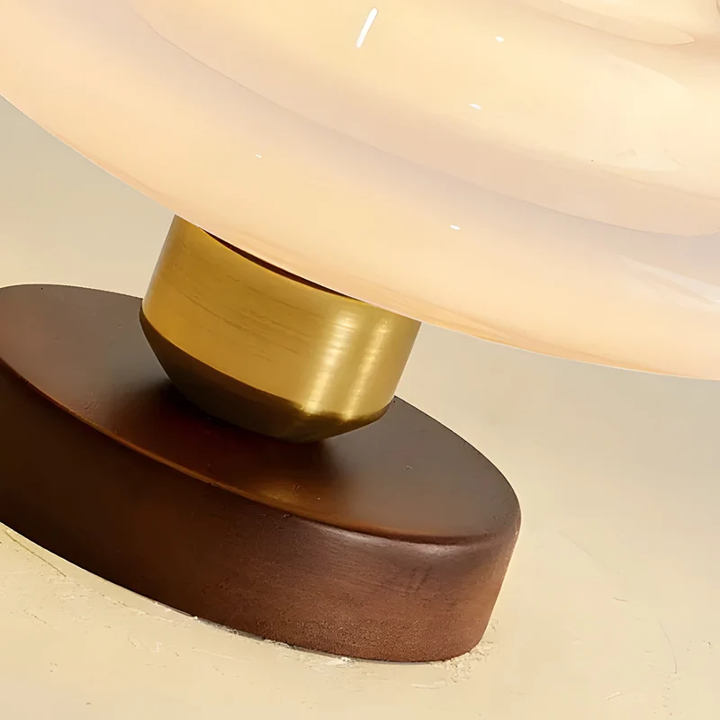 Plafondlamp Hout en Glas – Ronde Houten Plafondlamp van Walnoot met Koper, E27 – ⌀ 28/30/32 cm voor Hal, Gang, Keuken en Eetkamer | Sansoti