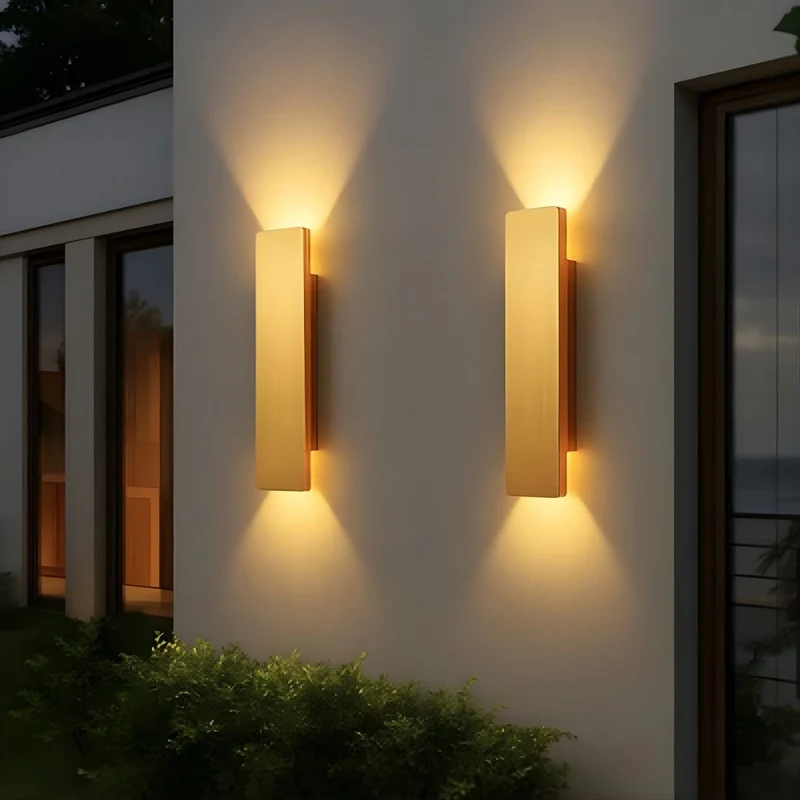 Gouden Buiten Wandlamp LED Waterdicht Aluminium Gevelverlichting Modern | Sansoti