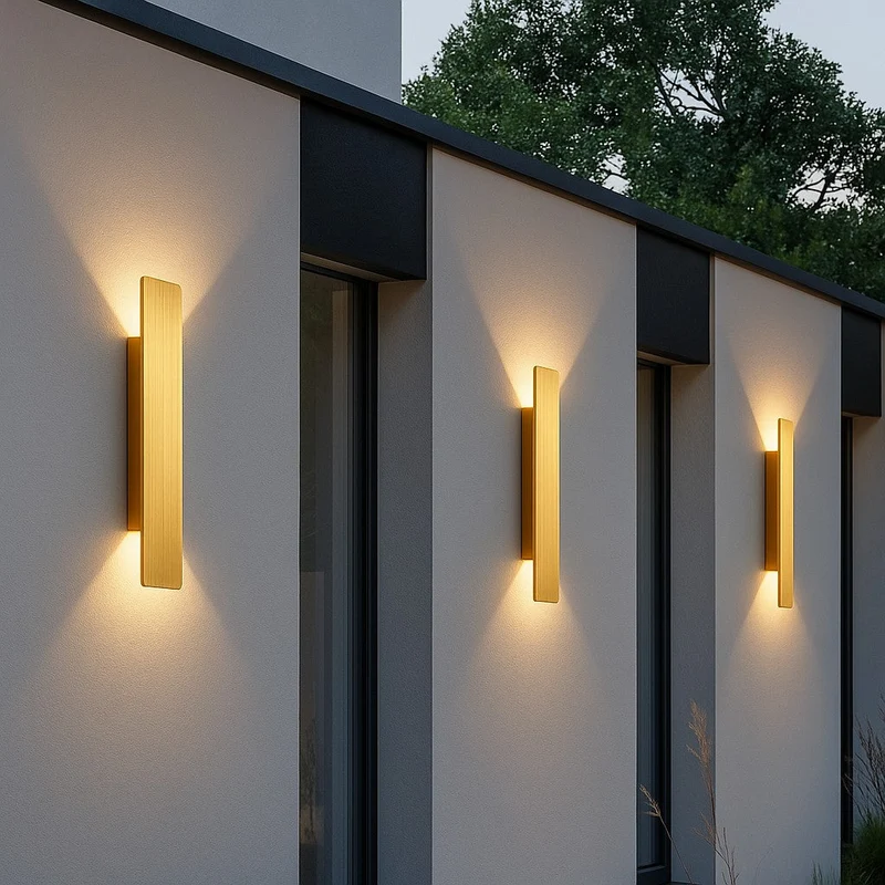Gouden Buiten Wandlamp LED Waterdicht Aluminium Gevelverlichting Modern | Sansoti