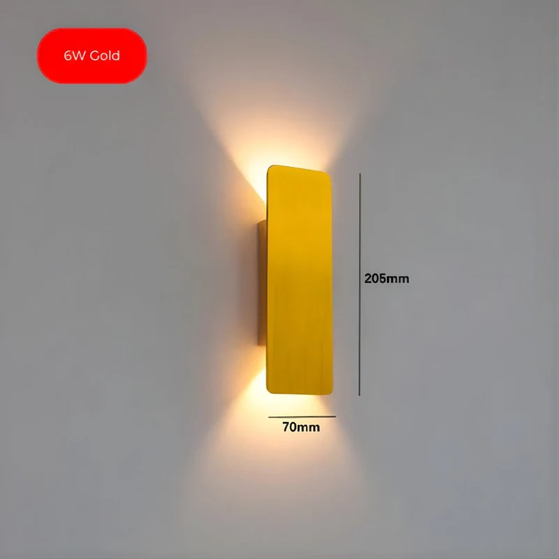 Gouden Buiten Wandlamp LED Waterdicht Aluminium Gevelverlichting Modern | Sansoti