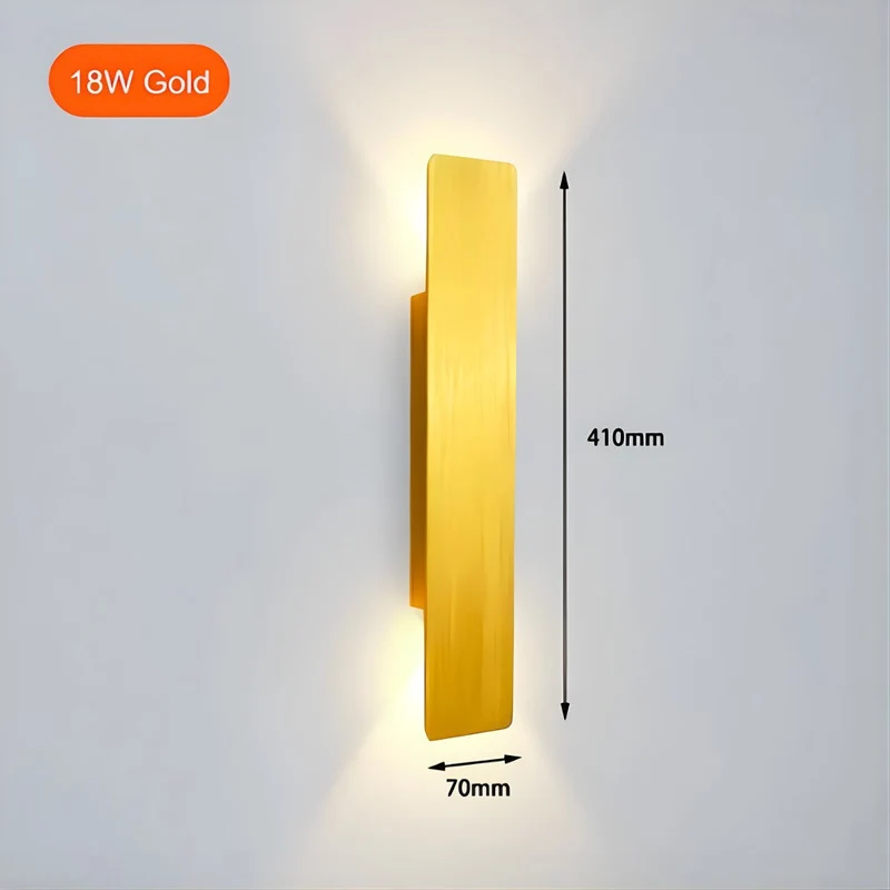Gouden Buiten Wandlamp LED Waterdicht Aluminium Gevelverlichting Modern | Sansoti
