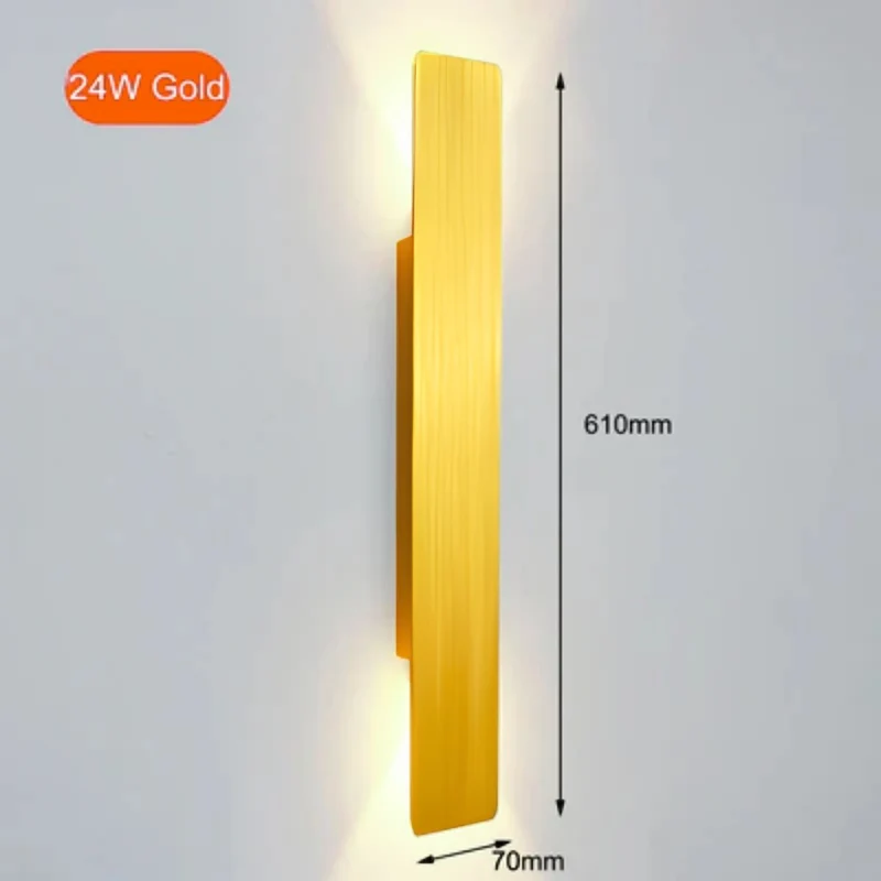 Gouden Buiten Wandlamp LED Waterdicht Aluminium Gevelverlichting Modern | Sansoti