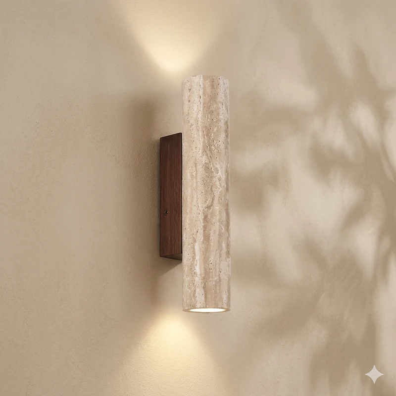 Wandlamp van Travertin – Stijlvolle LED Wandverlichting met Natuurlijk Design | Sansoti