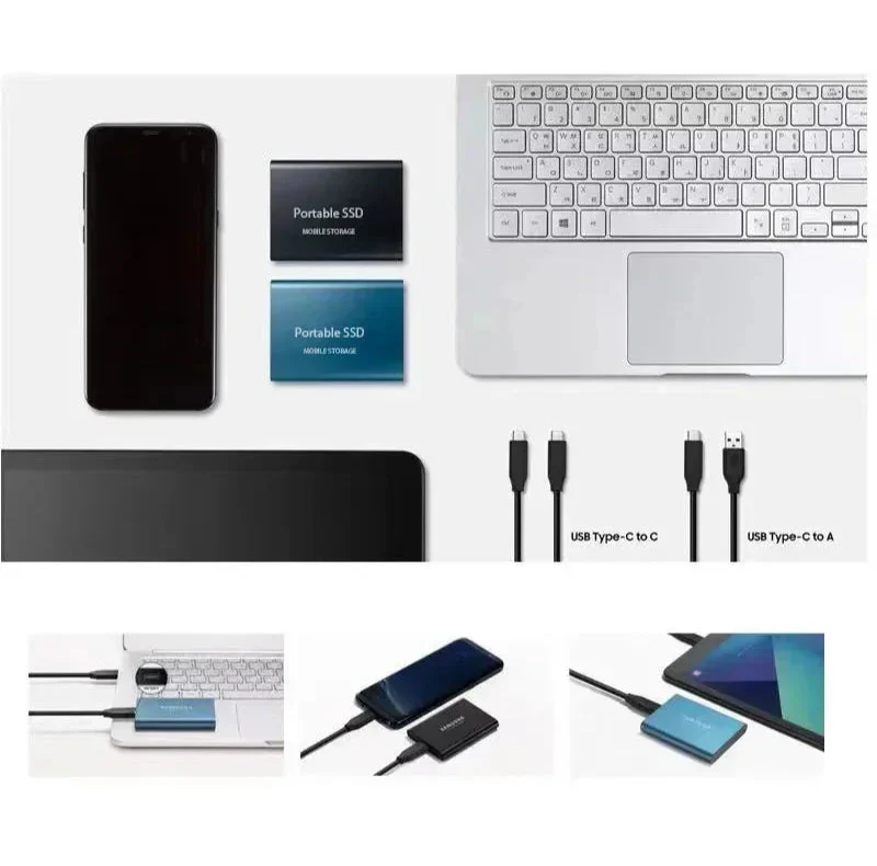 Draagbare SSD Externe Harde Schijf 2TB Compacte Gegevensopslag met USB-C | Sansoti