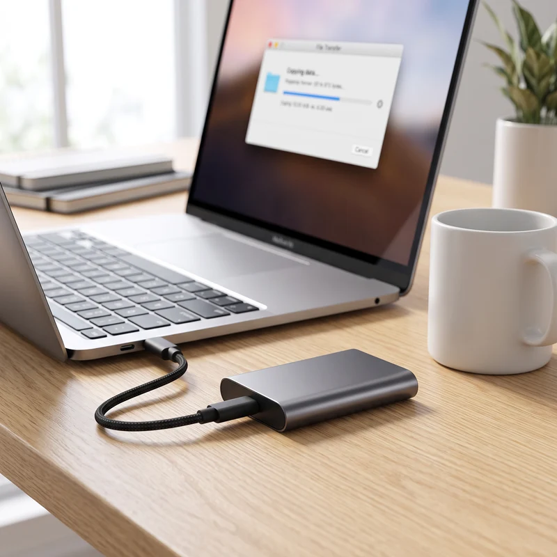 Externe SSD 2TB Laptop Backup USB-C Draagbare Solid State Drive Schokbestendig Windows macOS | Sansoti
