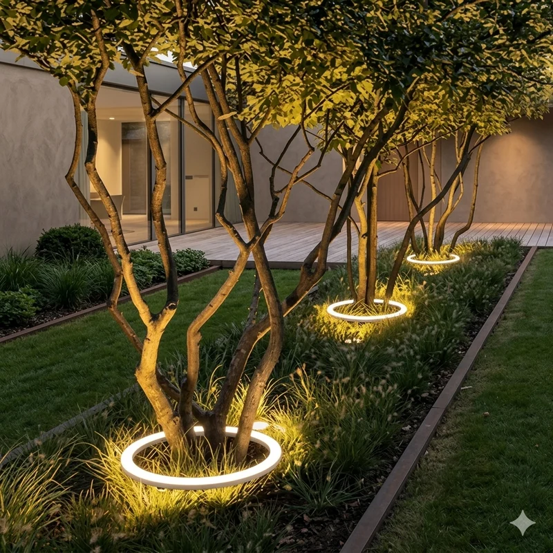 Moonlight Tuinverlichting LED Downlight IP65 Ø 42-57 cm Warm Wit voor Terras Pad en Boom | Sansoti
