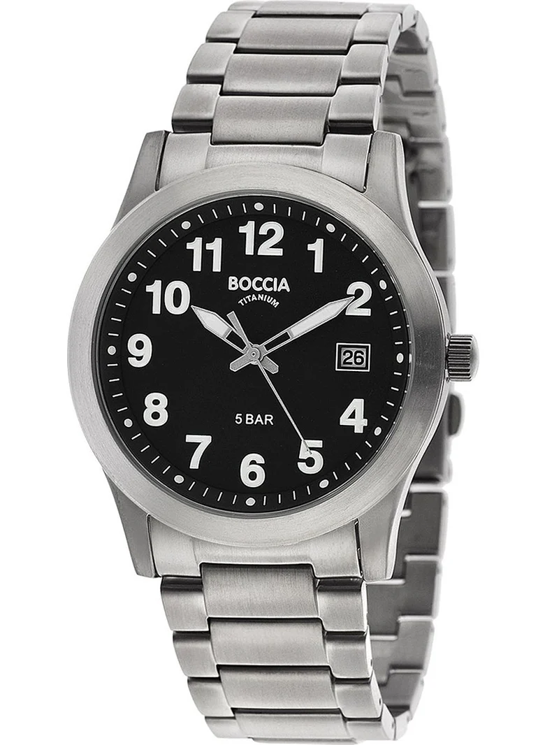 Boccia Titanium 3619-03 Herren Armbanduhr • Reintitan-Gehäuse & -Armband • Mineralglas