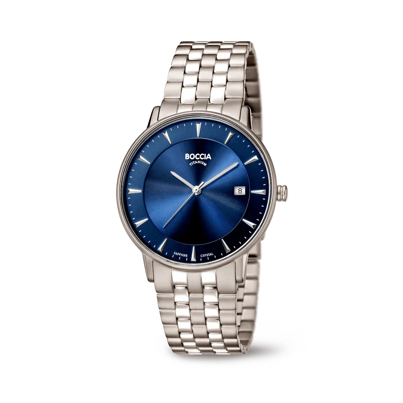 Boccia 3607-03 Herren Armbanduhr • Reintitan mit Saphirglas • Datum