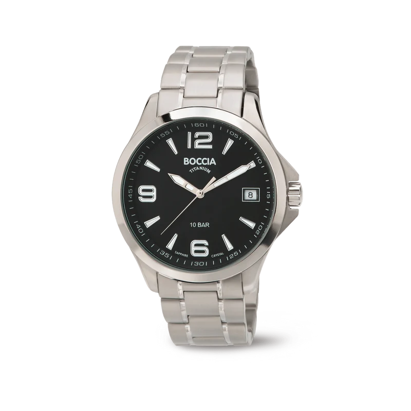 Boccia 3591-02 Herren Armbanduhr • Saphirglas • Schraubkrone