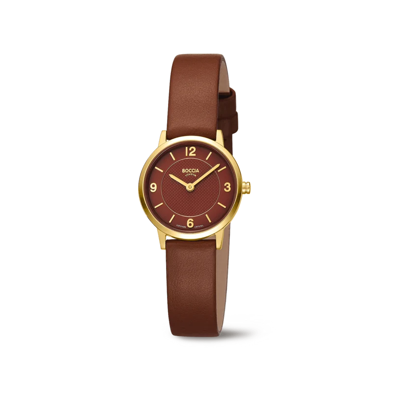Boccia 3371-04 Damen Armbanduhr • Reintitan teil-goldplattiert • Saphirglas