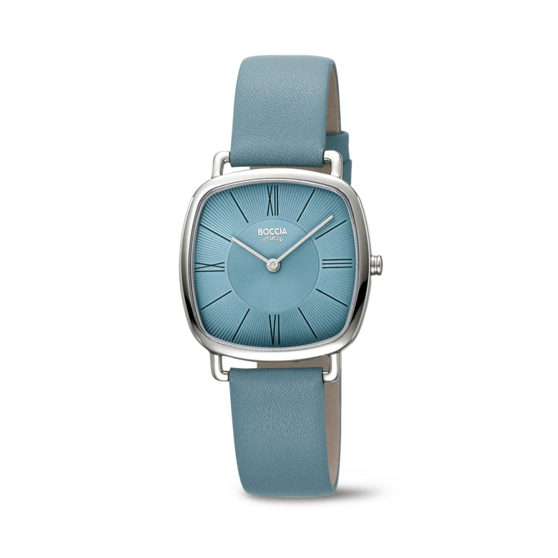 Boccia Titanium 3370-01 Damen • Titan-Gehäuse • Lederarmband