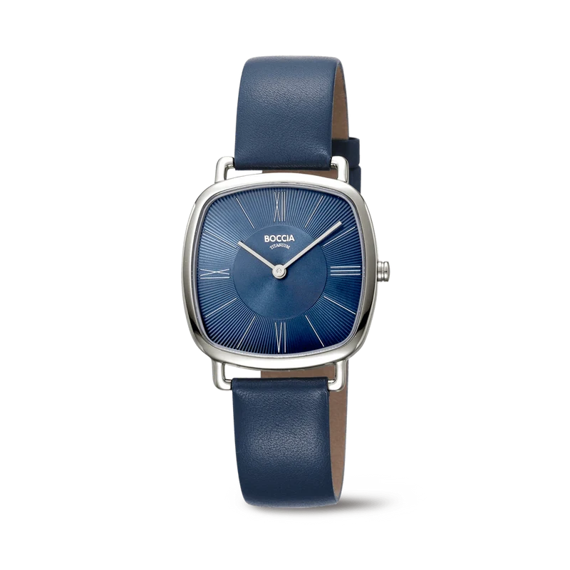 Boccia Titanium 3370-01 Damen • Titan-Gehäuse • Lederarmband