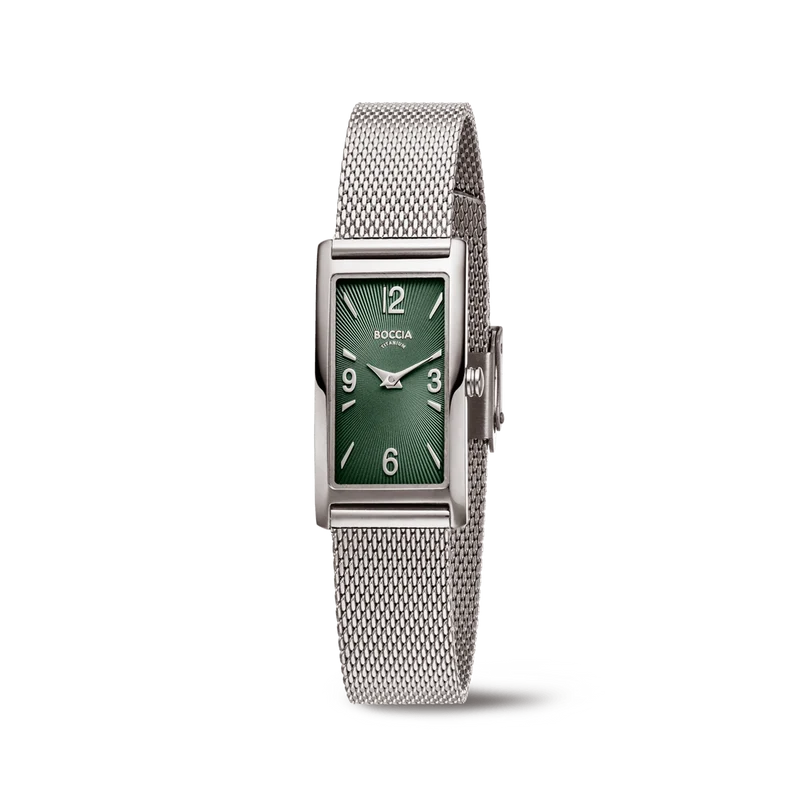 Boccia Titanium 3366-01 Damen • Reintitan-Gehäuse • Milanaise-Armband