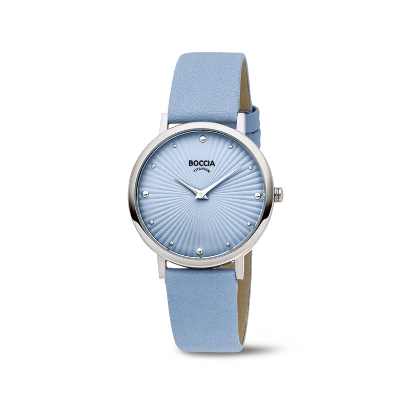 Boccia Trend 3365-04 Damen Armbanduhr • Reintitan goldplattiert • Lederband