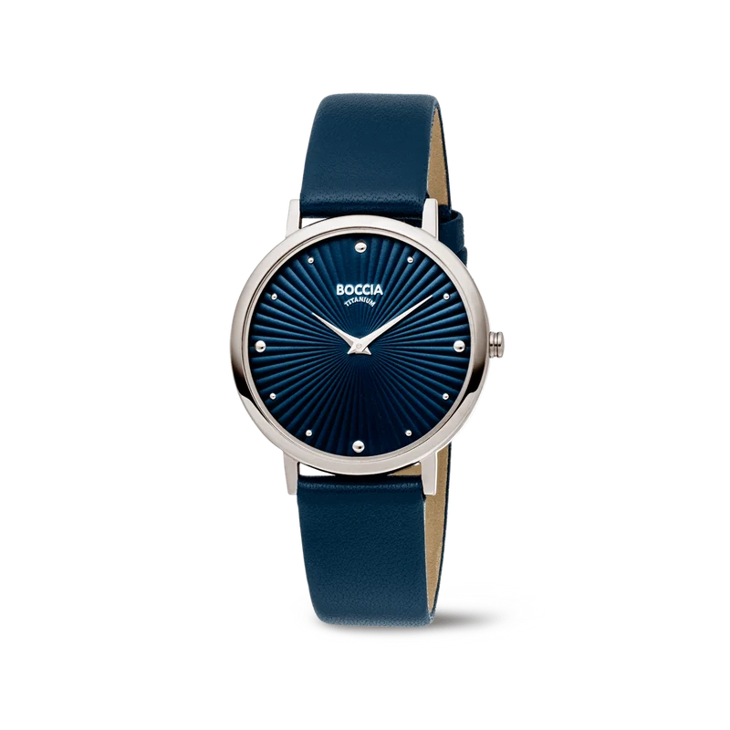 Boccia Trend 3365-04 Damen Armbanduhr • Reintitan goldplattiert • Lederband