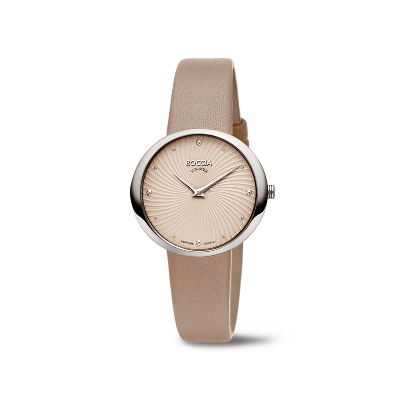 Boccia Trend 3364-05 Damen-Armbanduhr • Titan mit Saphirglas • Lederband Braun