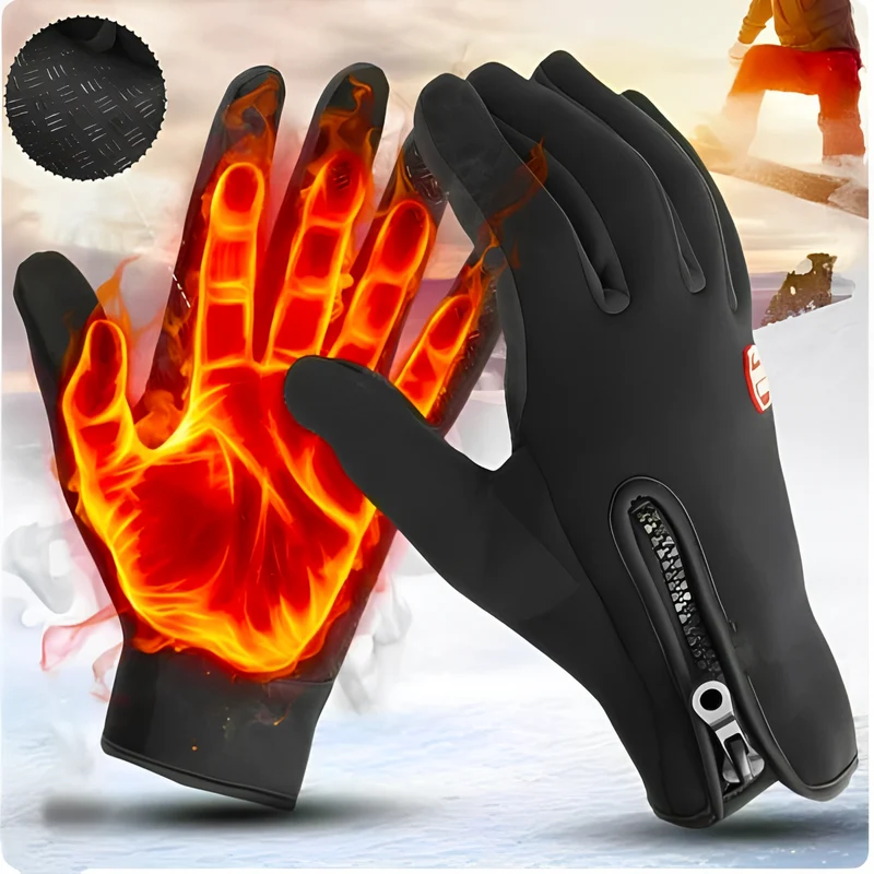 Verwarmde Handschoenen met 3 Warmtestanden Touchscreen Functie Waterdicht Winter Fietshandschoenen Unisex | Sansoti