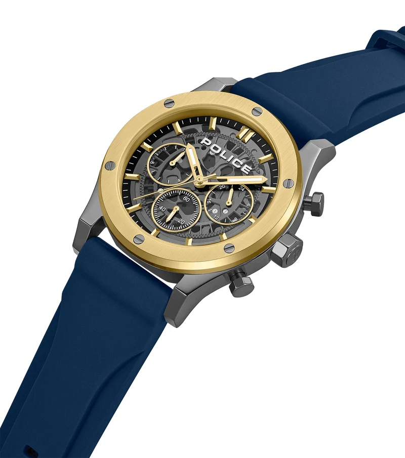 Police Knotty PEWJQ0006406M Herrenuhr Blau • Quarz-Chronograph • Industrielles Design