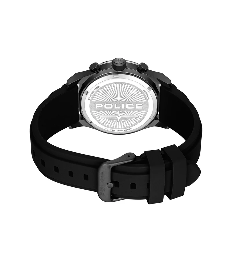 Police Knotty PEWJQ0006405M Herrenuhr Schwarz • Multifunktionswerk • Industrielles Design