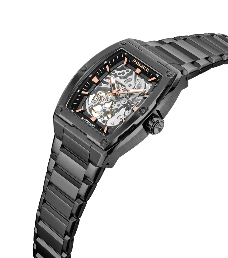 Police Skeletor PEWJL0072201 Herrenuhr Schwarz • Automatikwerk • Mineralglas