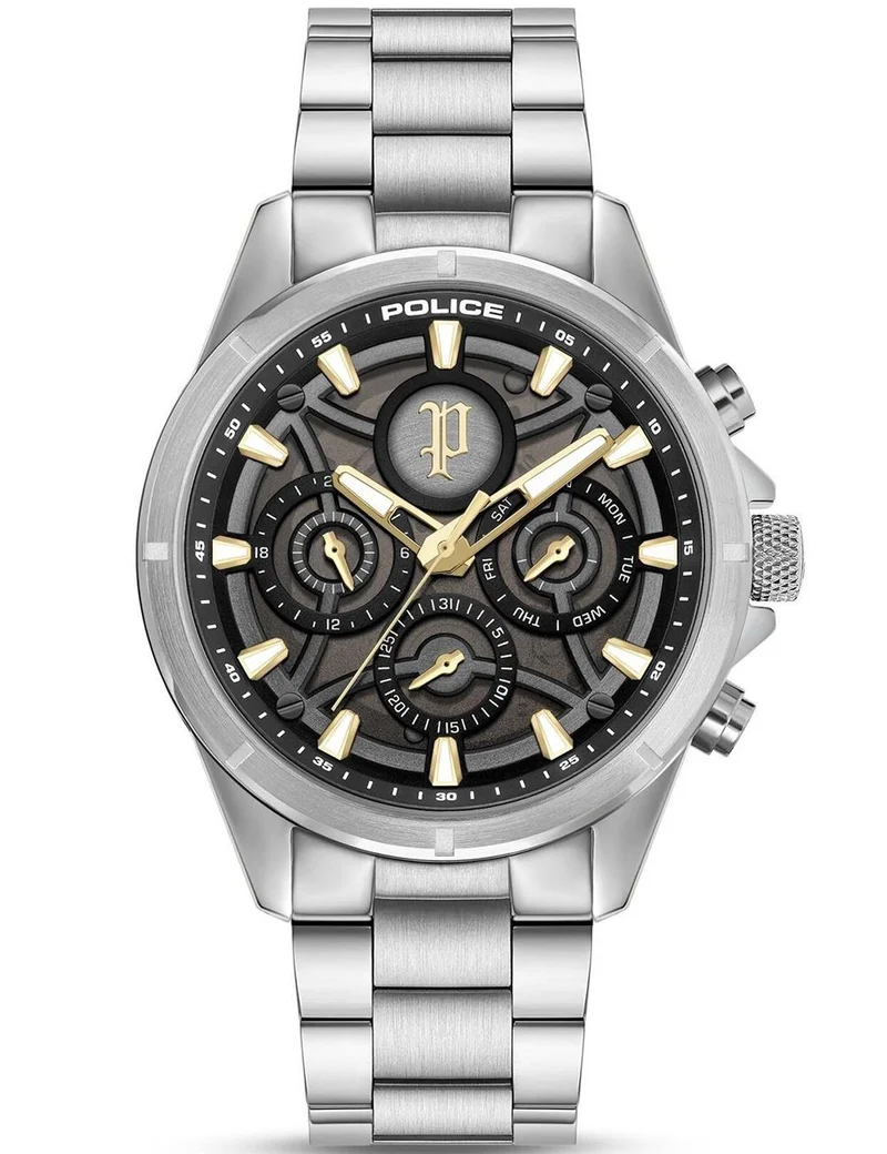 Police Defender PEWJK2227814 Herrenuhr Schwarz • 45 mm Gehäuse • 5 ATM Wasserdicht