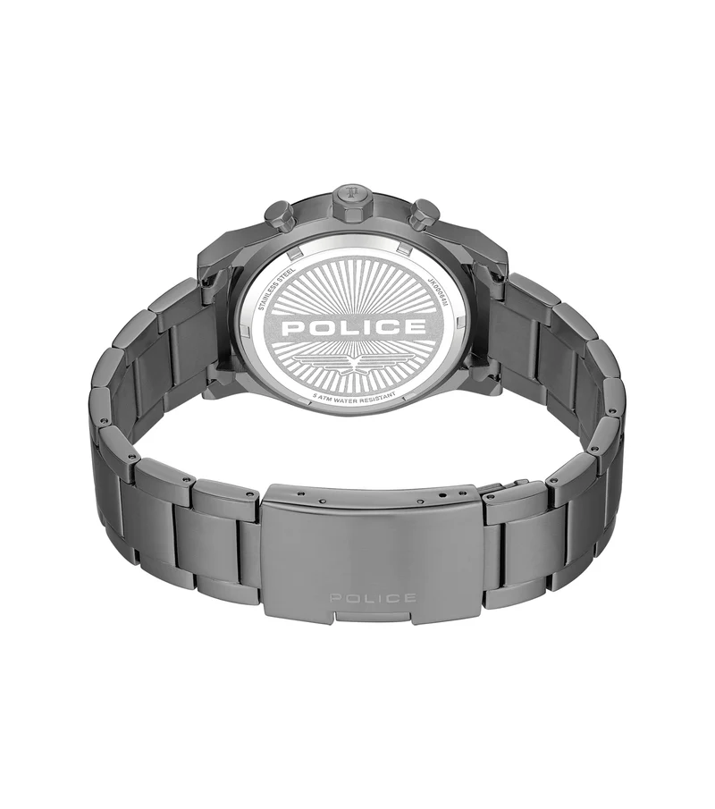 Police Knotty PEWJK0006407M Herrenuhr Silber • Multifunktionsanzeige • Gold-IP-Beschichtung
