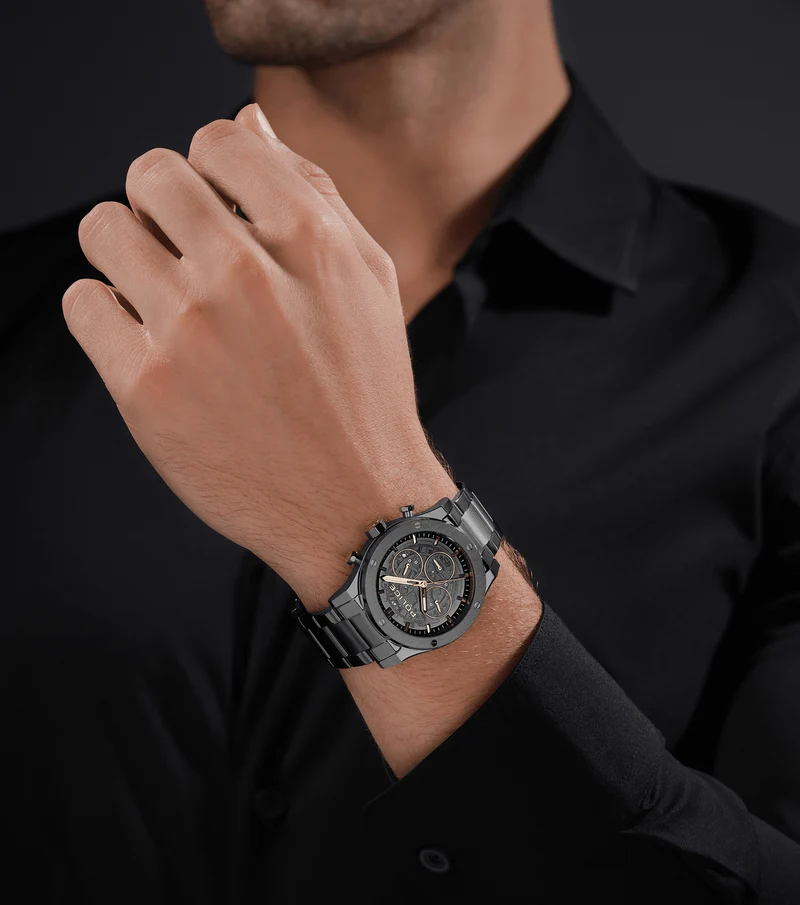 Police Knotty PEWJK0006407M Herrenuhr Silber • Multifunktionsanzeige • Gold-IP-Beschichtung