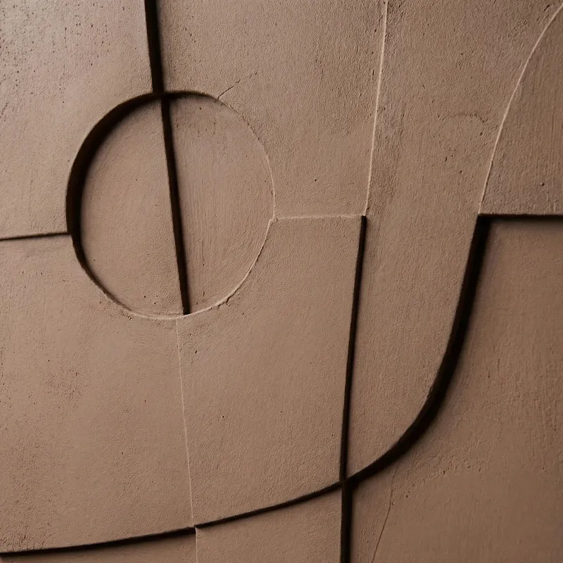 Abstracte Wanddecoratie met Geometrische Lijnen en 3D-Effect voor Woonkamer Slaapkamer in Natuurtinten | Sansoti