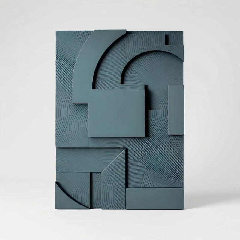 Abstracte Wanddecoratie met Geometrische Lijnen en 3D-Effect voor Woonkamer Slaapkamer in Natuurtinten | Sansoti