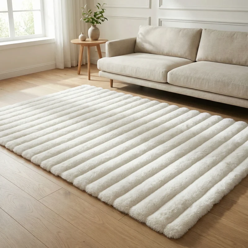 Hoogpolig Vloerkleed met Wolkenpatroon Geïntegreerd Schuim Antislip Onderlaag voor Woonkamer Slaapkamer Modern | Sansoti