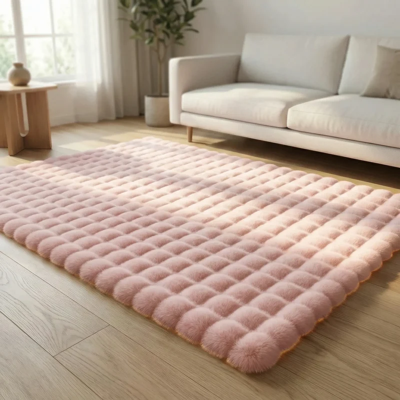 Hoogpolig Vloerkleed met Wolkenpatroon Geïntegreerd Schuim Antislip Onderlaag voor Woonkamer Slaapkamer Modern | Sansoti