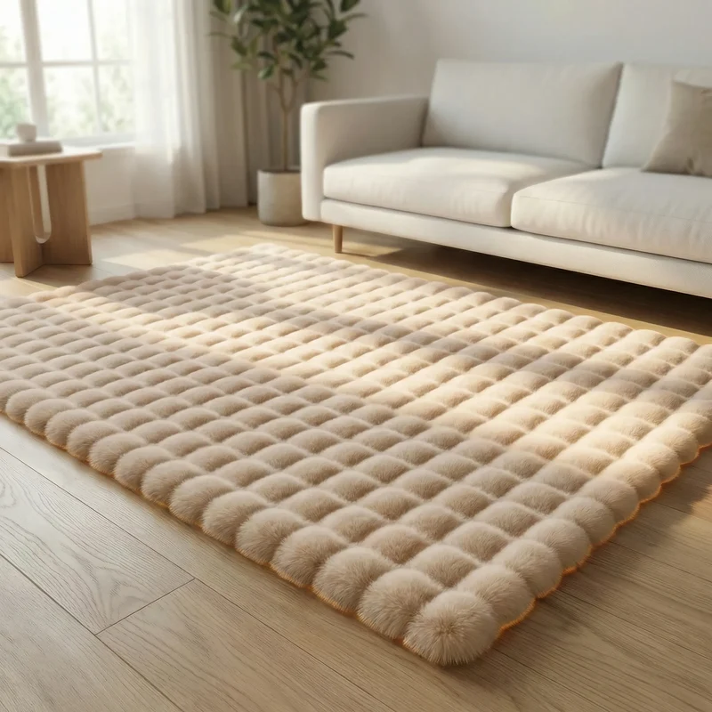 Hoogpolig Vloerkleed met Wolkenpatroon Geïntegreerd Schuim Antislip Onderlaag voor Woonkamer Slaapkamer Modern | Sansoti