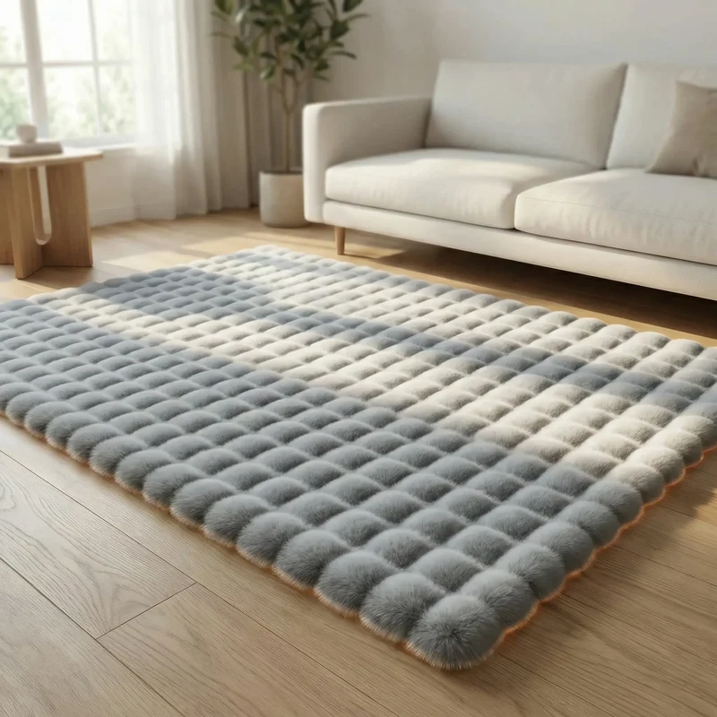 Hoogpolig Vloerkleed met Wolkenpatroon Geïntegreerd Schuim Antislip Onderlaag voor Woonkamer Slaapkamer Modern | Sansoti