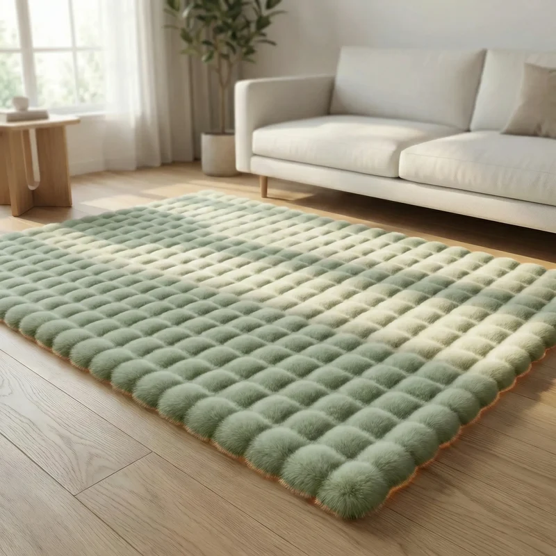 Hoogpolig Vloerkleed met Wolkenpatroon Geïntegreerd Schuim Antislip Onderlaag voor Woonkamer Slaapkamer Modern | Sansoti
