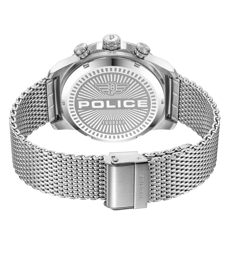 Police Rotocrom PEWJG0006504 Herrenuhr Silber • Mechatronik-Werk • Dual-Zifferblatt