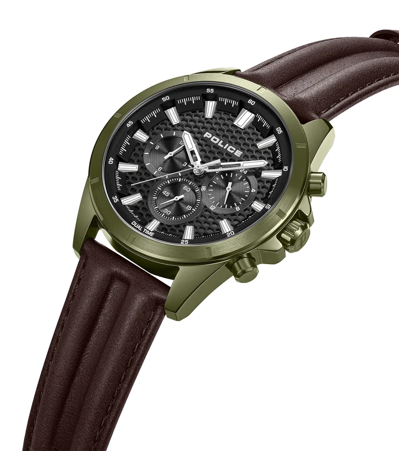 Police Malawi PEWJF2204114 Herren • Multifunktions-Chronograph • Grünes IP-Gehäuse