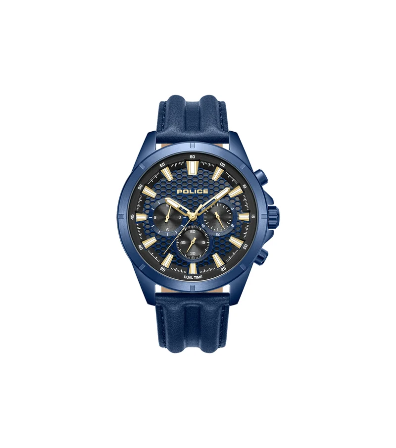 Police Malawi PEWJF2204113 Herrenuhr Blau • Multifunktions-Chronograph • Blaue IP-Beschichtung