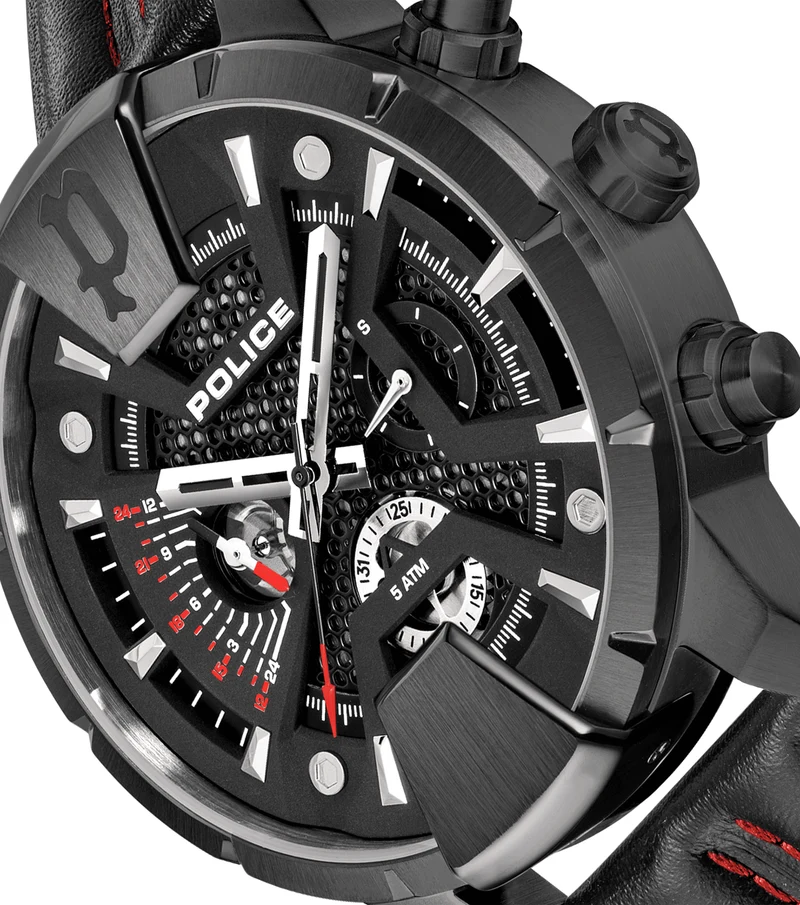 Police Huntley PEWJF2203710 Herren • Schwarzes Sunray-Zifferblatt • Multifunktion