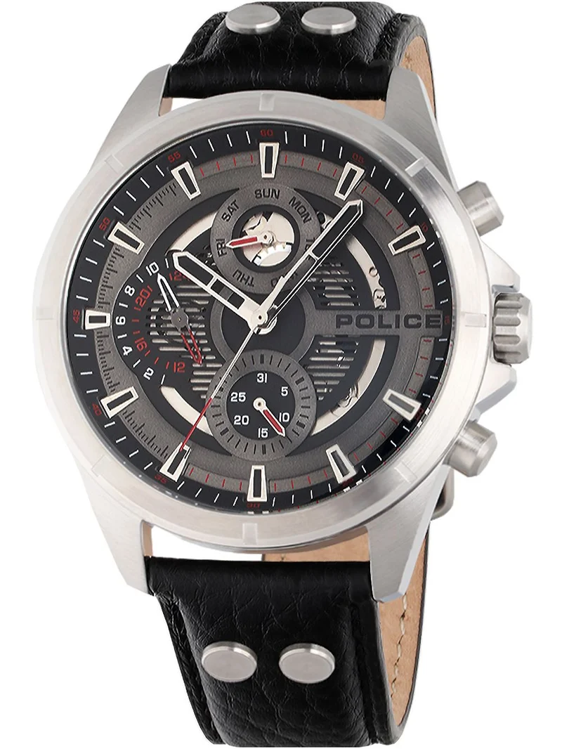 Police Malawi PEWJF0004601 Herrenuhr Silber • Quarz-Chronograph • Mineralglas