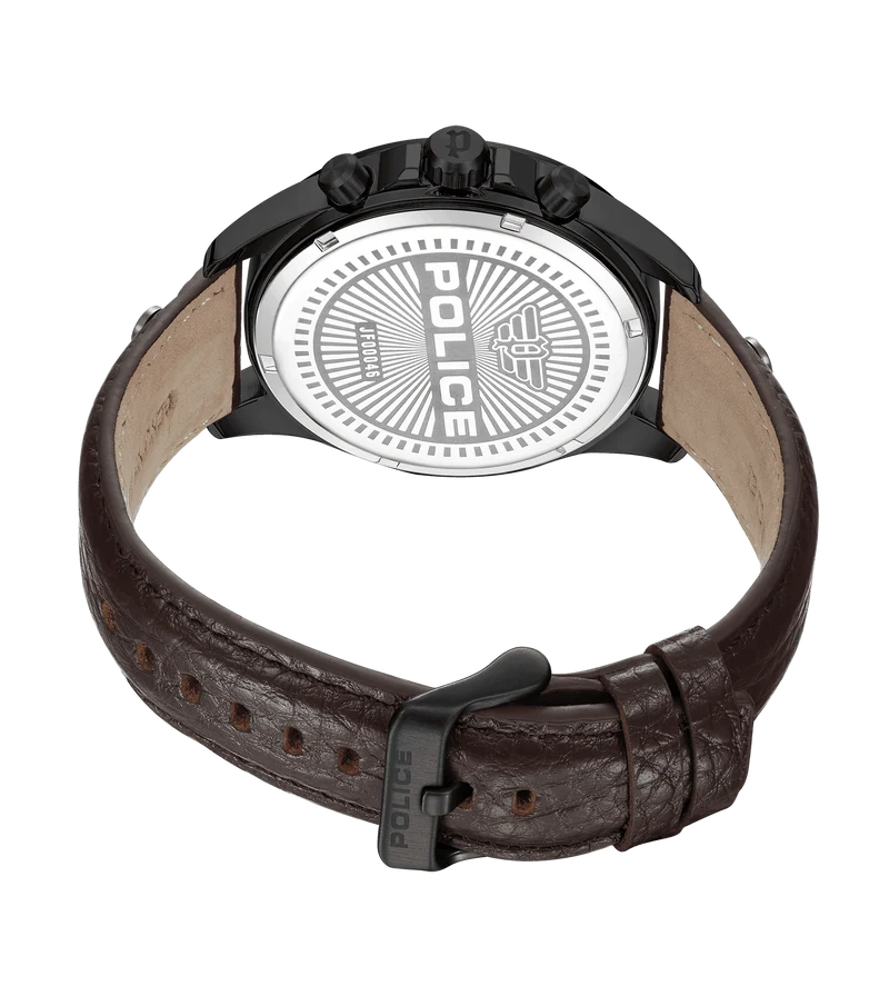 Police Malawi PEWJF0004602 Herren • Multifunktionswerk • Lederarmband Braun