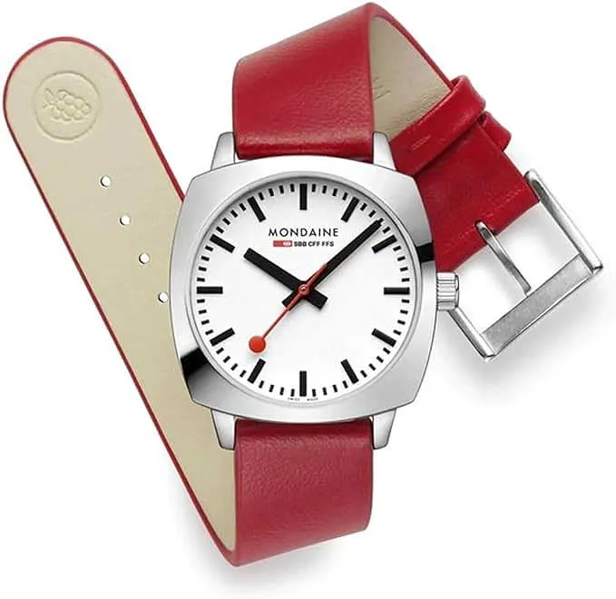 Mondaine MSL.31110.LCV Damenuhr • SBB Design • Veganes Leder