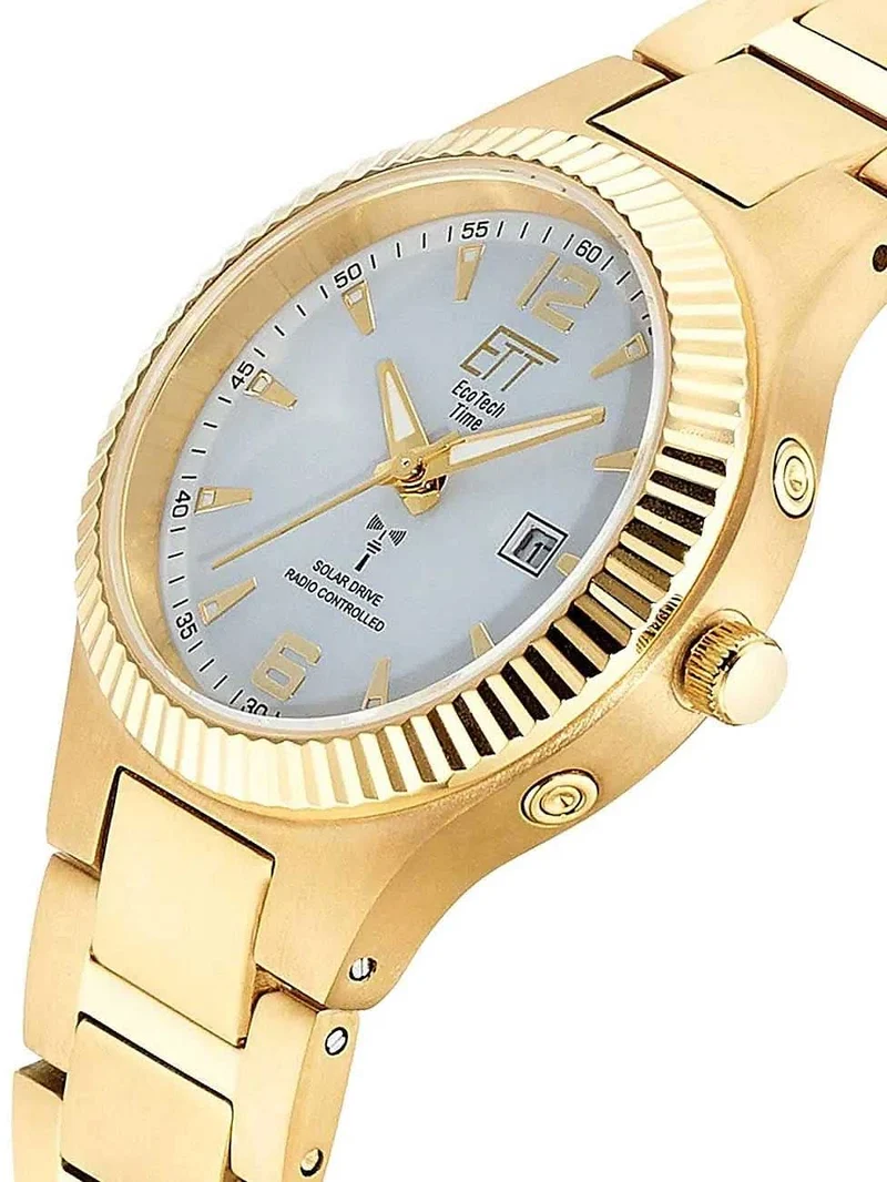 Eco Tech Time Everest ELT-11673-12M Damenuhr • Solar-Funk • Titan Gold