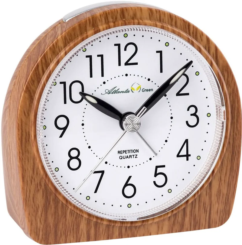 Atlanta Umweltfreundlicher Wecker • Holz-Optik • Ohne Ticken