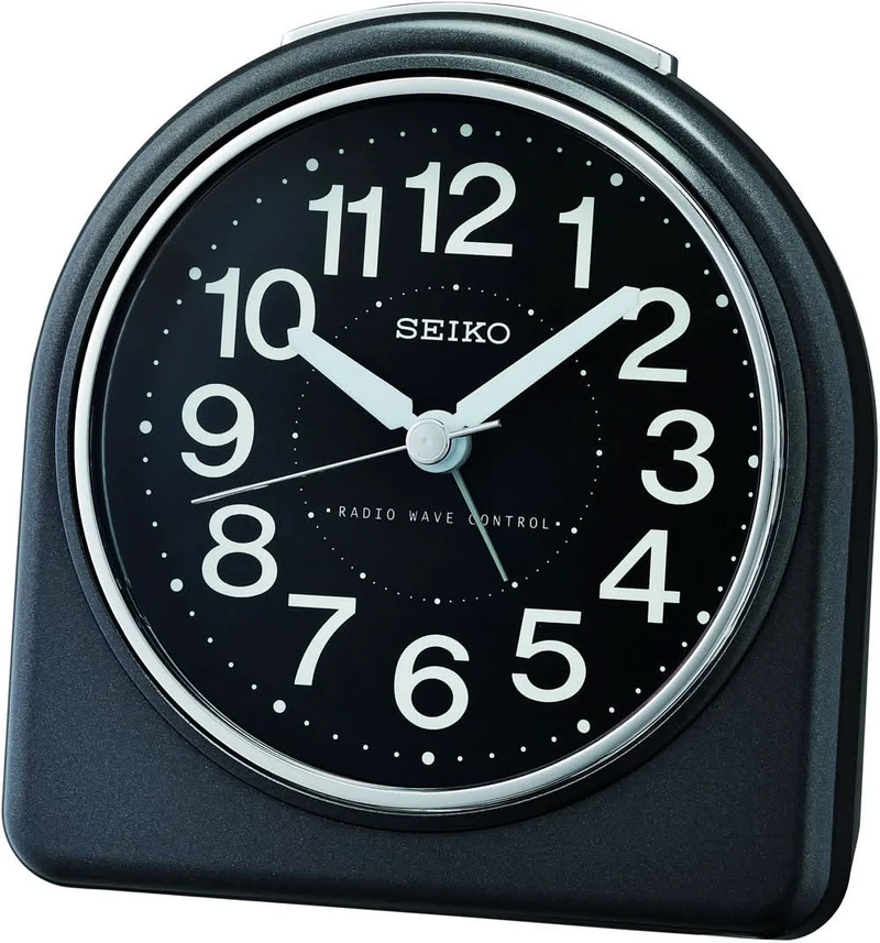 Seiko Funkwecker Analog 12.1 cm Silber Kunststoff • Funkuhrwerk • Schlummerfunktion